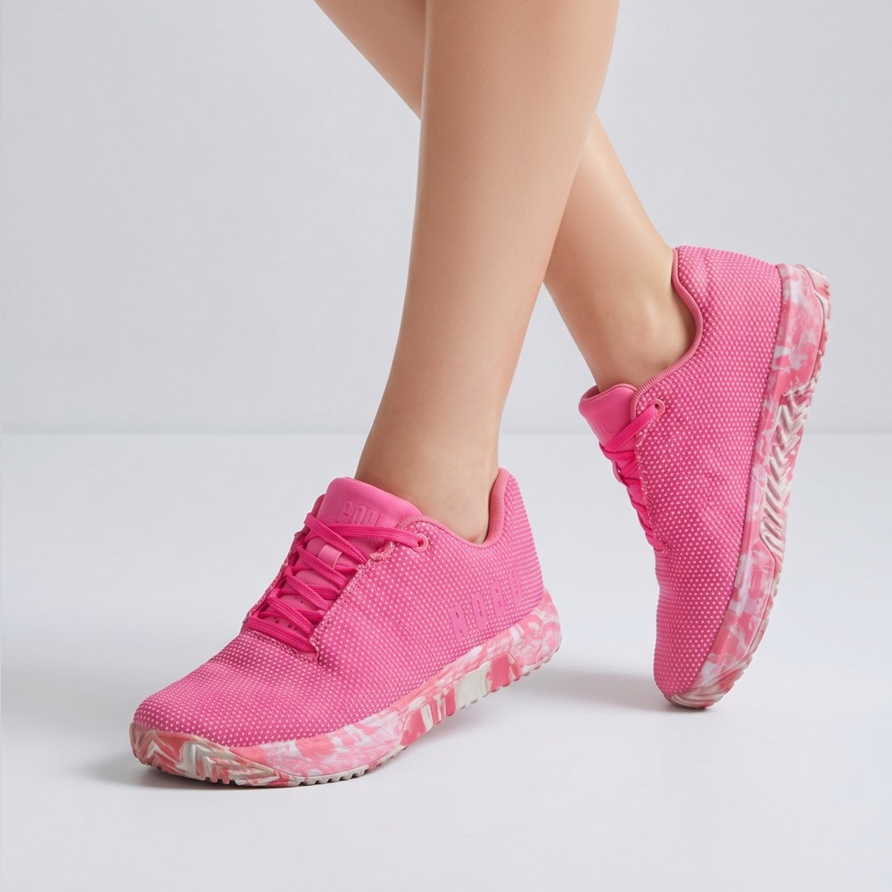 NOBULL Pink SuperFabric Trainer Women's Cross Training Shoes Marbled Sole